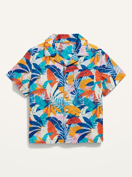 View large product image 1 of 2. Short-Sleeve Printed Poplin Camp Shirt for Toddler Boys