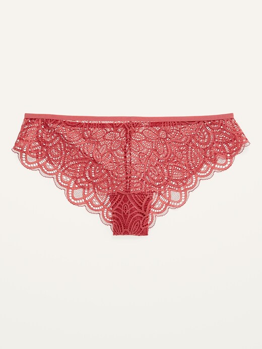 Image number 1 showing, Lace Cheeky Thong Underwear for Women
