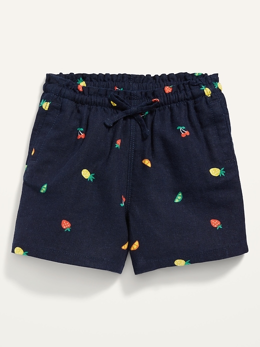 Paperbag-Waist Linen-Blend Pull-On Shorts for Toddler Girls | Old Navy