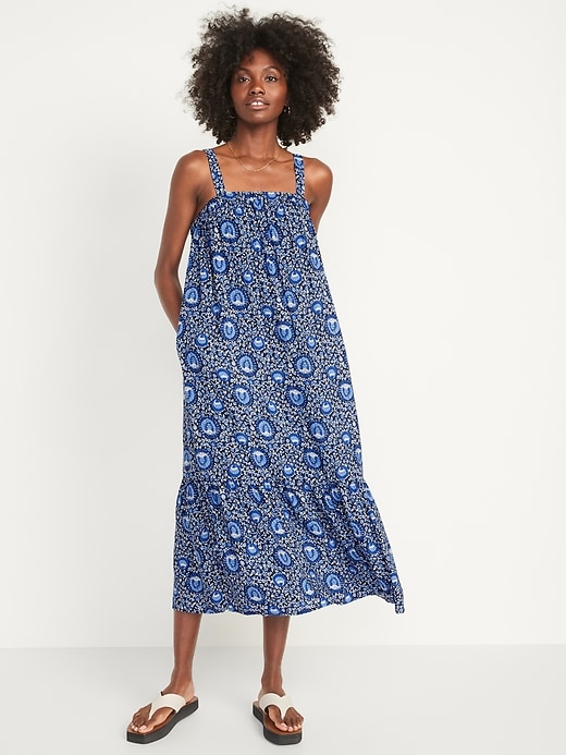 Image number 1 showing, Sleeveless Tie-Back Cutout Maxi Swing Dress