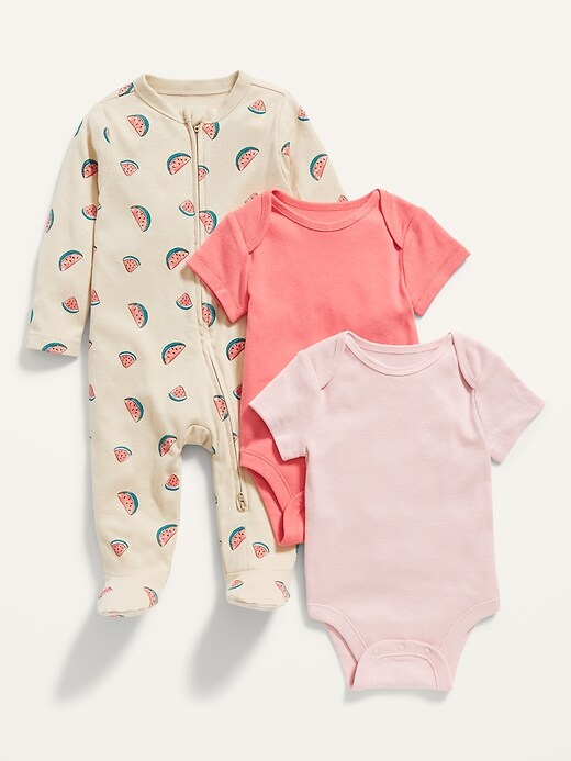 View large product image 1 of 2. Unisex Sleep & Play Footed One-Piece and Bodysuit 3-Pack for Baby