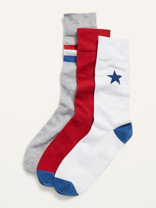 View large product image 1 of 1. Statement Crew Socks 3-Pack