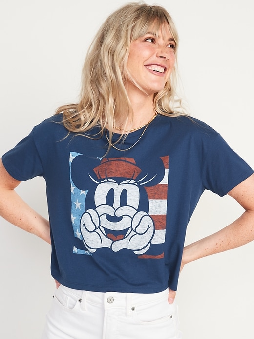 Image number 1 showing, Licensed Pop Culture Graphic Cropped T-Shirt for Women