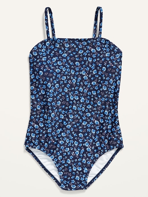 Old Navy Patterned Bandeau One-Piece Swimsuit for Girls. 1
