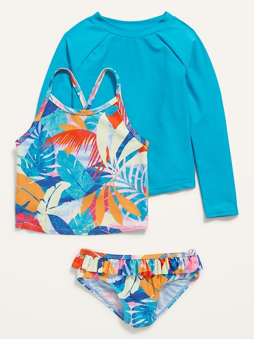 View large product image 1 of 3. Rashguard Top and Bikini Swim Set for Toddler Girls