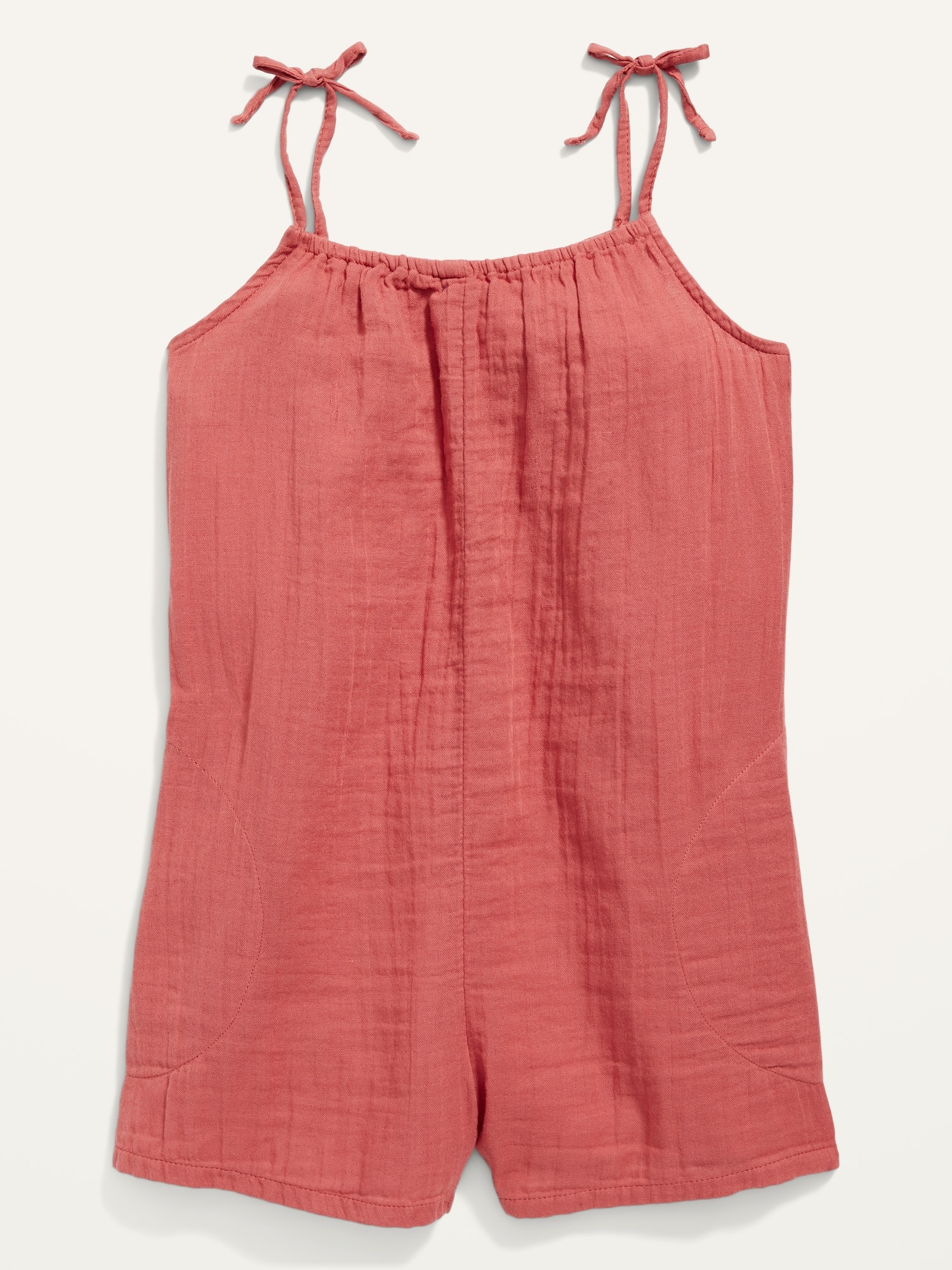 Old Navy Double-Weave Decorative Shoulder-Tie Romper for Girls red. 1