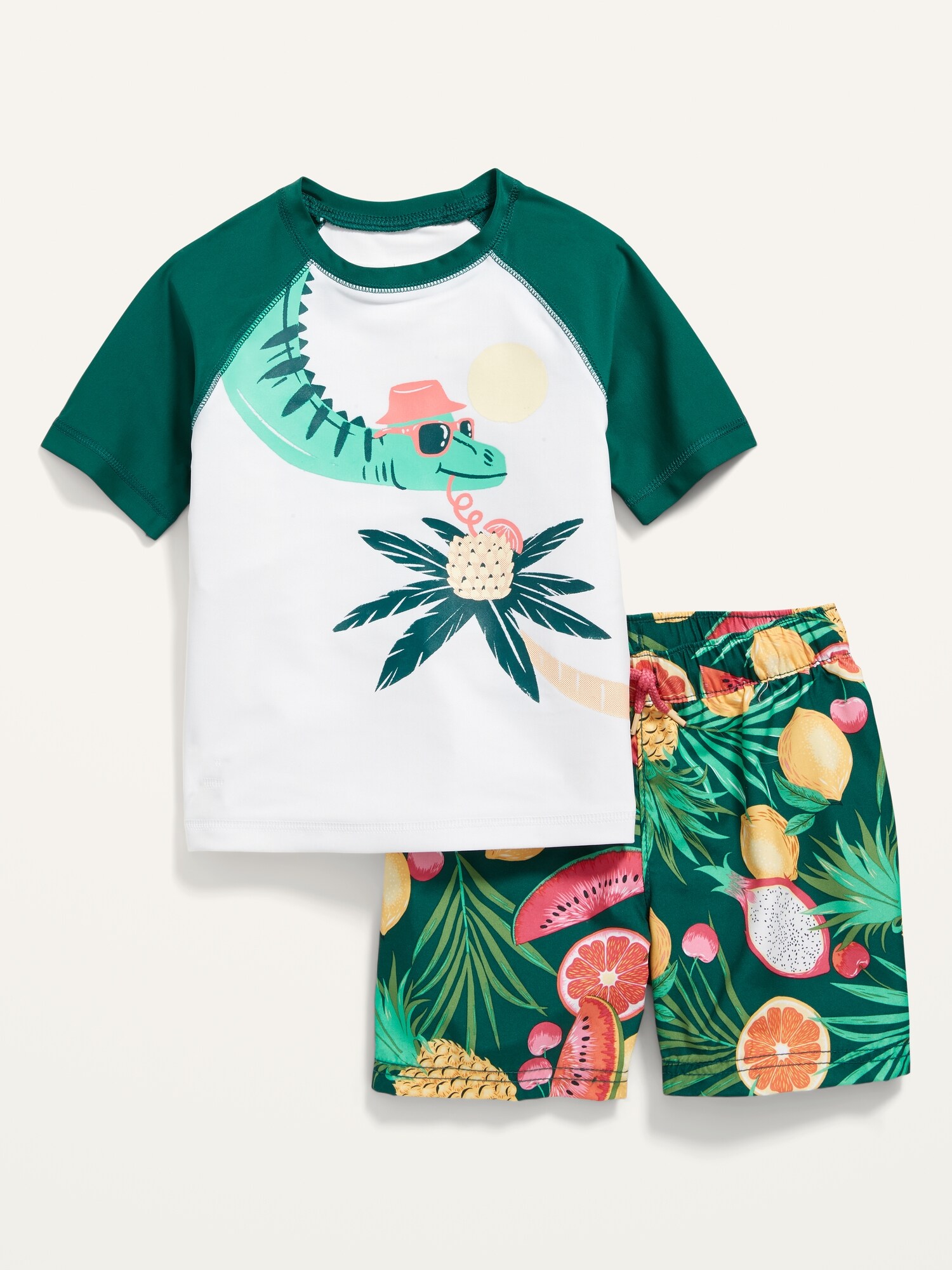 ShortSleeve Rashguard and Swim Trunks Set for Toddler Boys Old Navy
