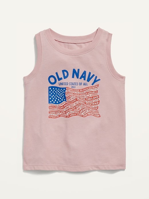 View large product image 1 of 2. Unisex 2022 "United States of All" Flag Graphic Tank Top for Toddler