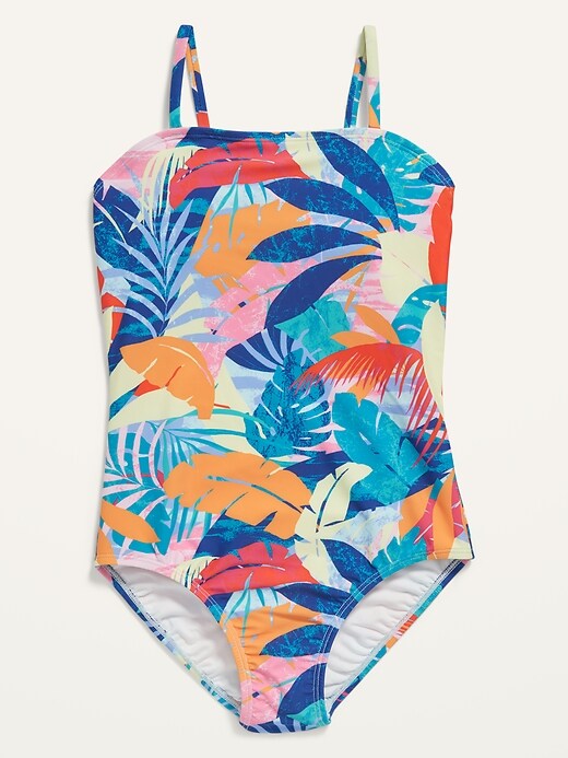 Patterned Bandeau One-Piece Swimsuit for Girls | Old Navy