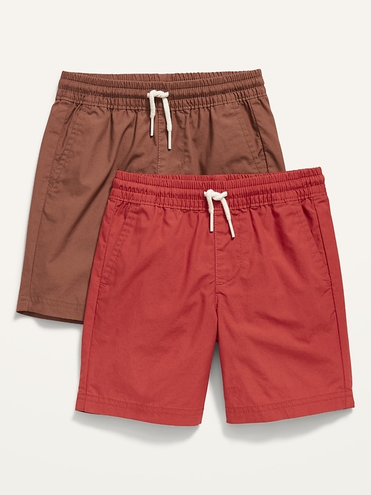 View large product image 1 of 2. 2-Pack Functional-Drawstring Poplin Shorts for Toddler Boys