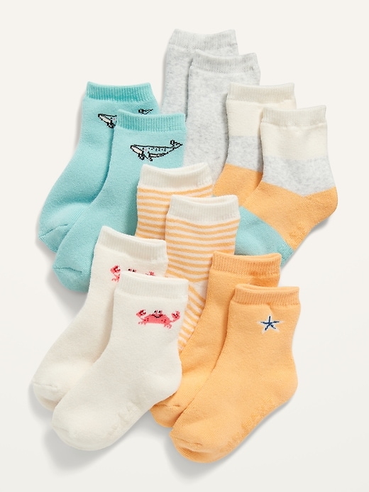 View large product image 1 of 2. Unisex 6-Pack Crew Socks for Baby