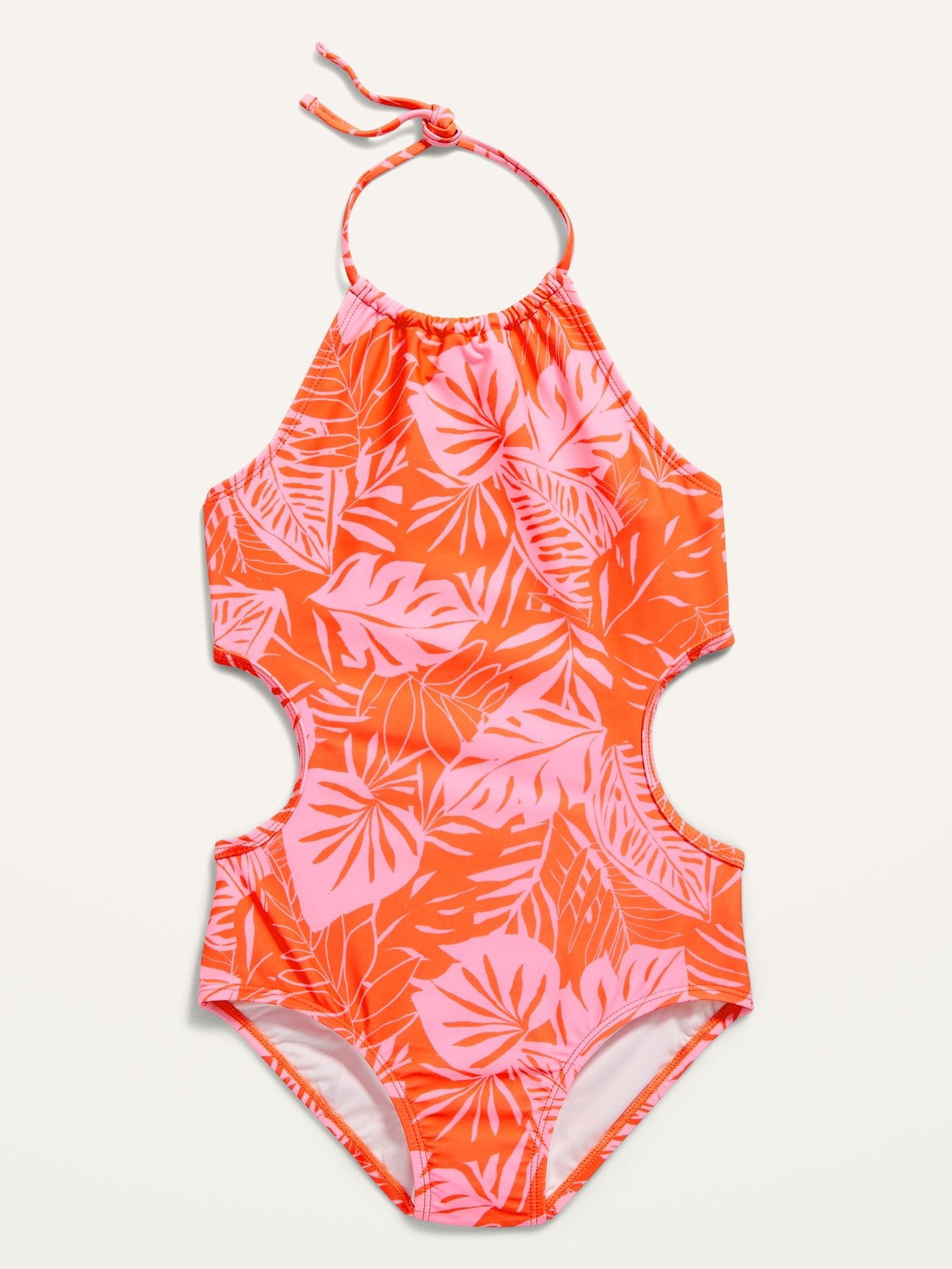 Printed Halter Side Cutout One Piece Swimsuit for Girls Old Navy