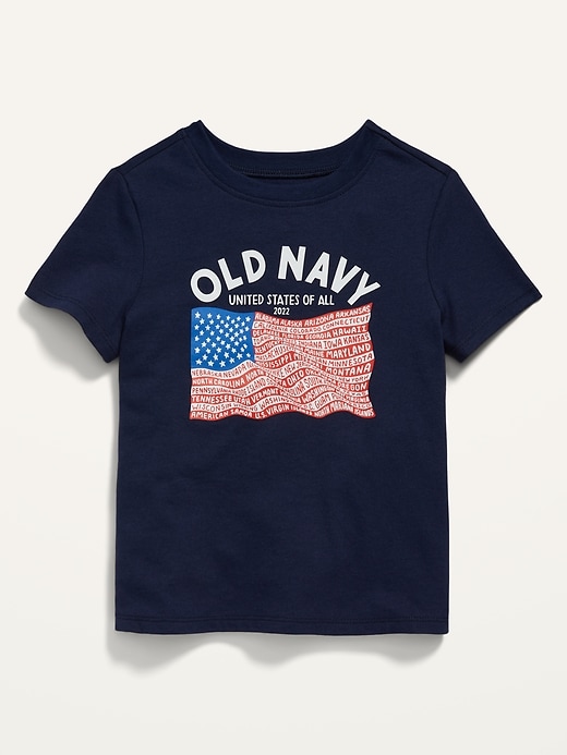 View large product image 1 of 2. Unisex 2022 "United States of All" Flag Graphic T-Shirt for Toddler