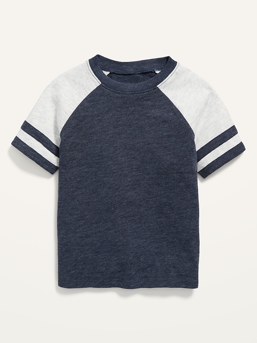 View large product image 1 of 2. Raglan-Sleeve Slub-Knit T-Shirt for Toddler Boys