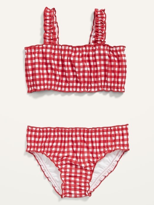 View large product image 1 of 4. Matching Print Ruffled Swim Set for Toddler Girls