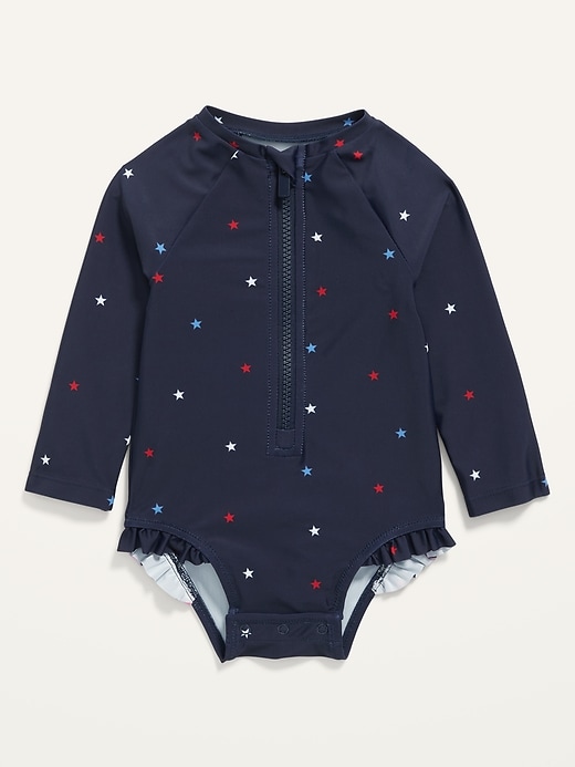 View large product image 1 of 4. Matching Print Long-Sleeve Zip-Front Rashguard for Baby