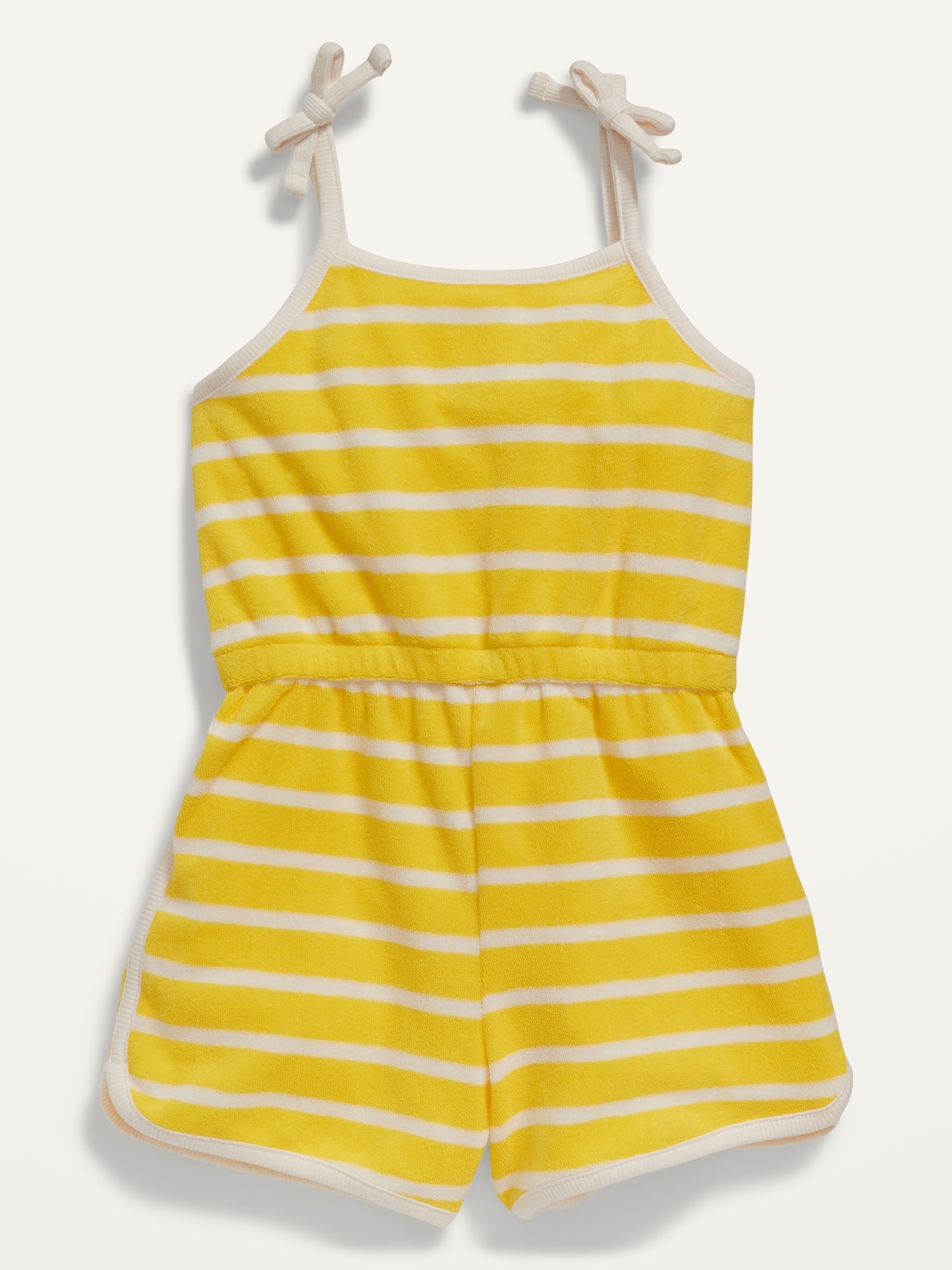 Striped Tie-Shoulder Loop-Terry Romper for Toddler Girls | Old Navy