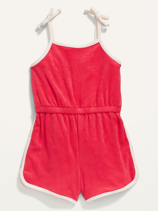 View large product image 1 of 2. Solid Sleeveless Loop-Terry Romper for Toddler Girls