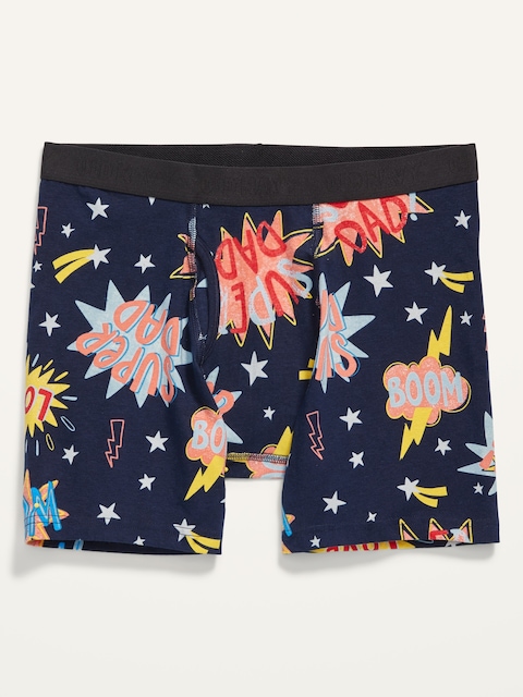 Printed Built-In Flex Boxer-Brief Underwear -- 6.25-inch inseam