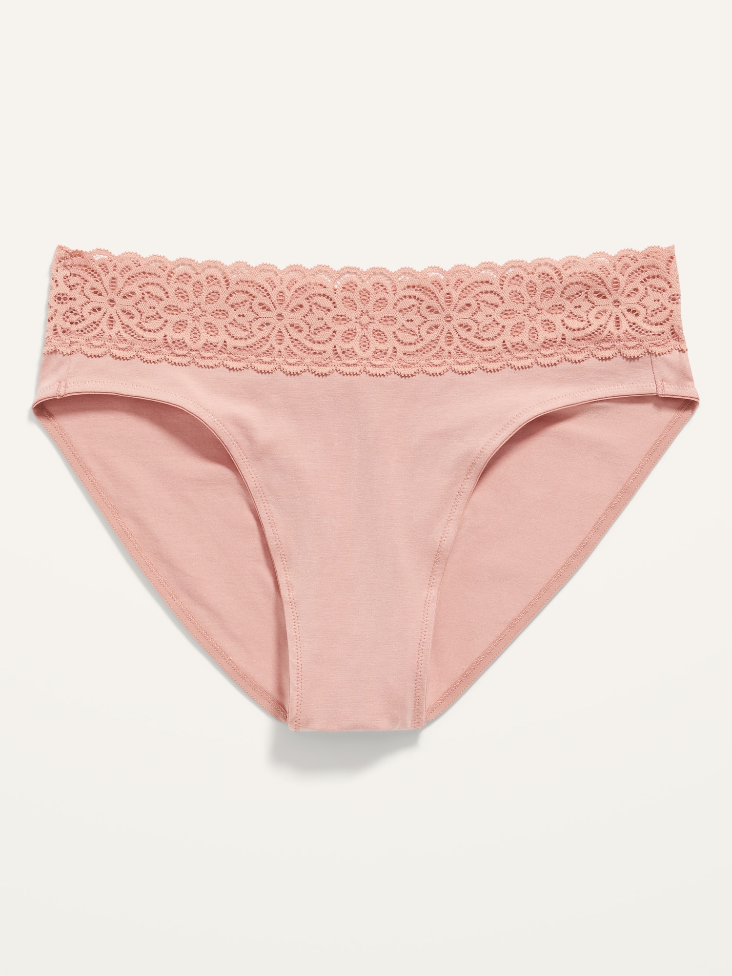 Old Navy Mid-Rise Supima® Cotton-Blend Lace-Trimmed Bikini Underwear for Women multi. 1