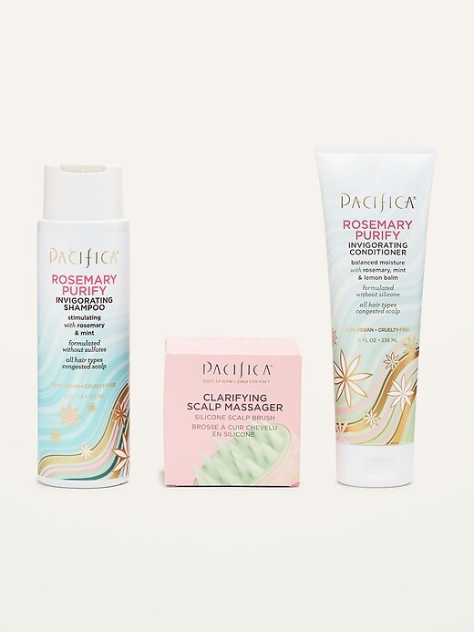 Image number 1 showing, Pacifica® Rosemary Purify Bundle + Clarifying Scalp Massager