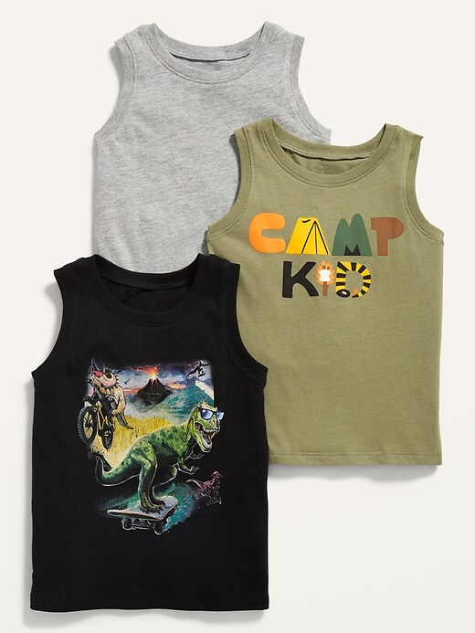 Old Navy Unisex Sleeveless T-Shirt 3-Pack for Toddler. 1