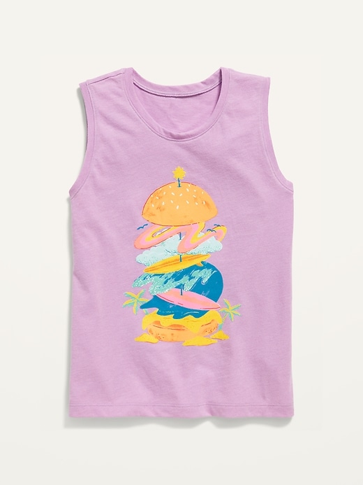 Old Navy Soft-Washed Graphic Sleeveless T-Shirt for Girls. 1