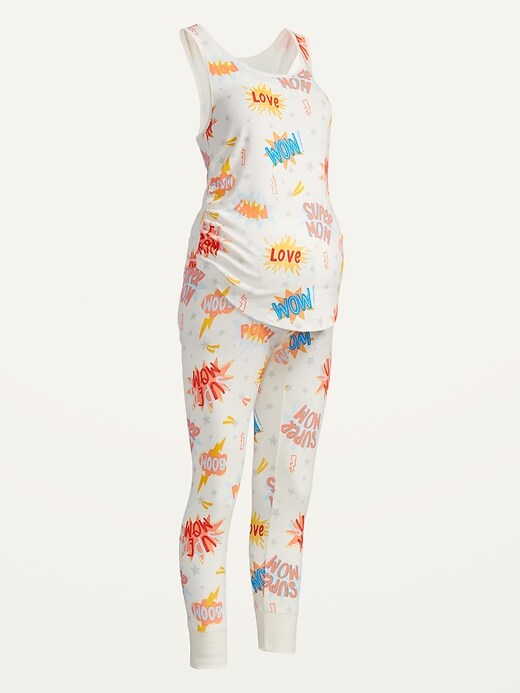 Image number 1 showing, Maternity Matching Print Pajama Set