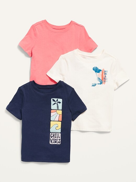 View large product image 1 of 2. 3-Pack Graphic T-Shirt for Toddler Girls