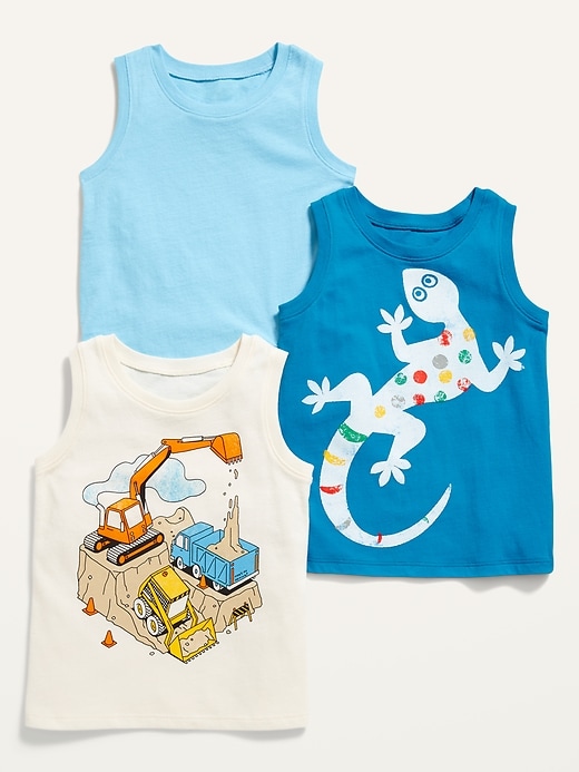 View large product image 1 of 1. Unisex Sleeveless T-Shirt 3-Pack for Toddler