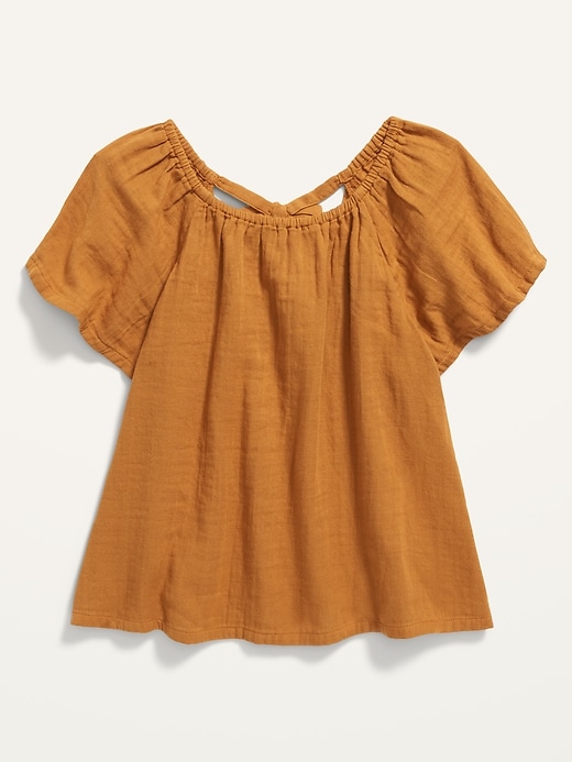 View large product image 1 of 1. Flutter-Sleeve Tie-Back Top for Toddler Girls