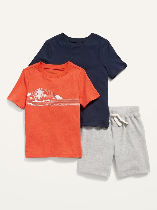 3-Pack T-Shirt and Pull-On Shorts Set for Toddler Boys