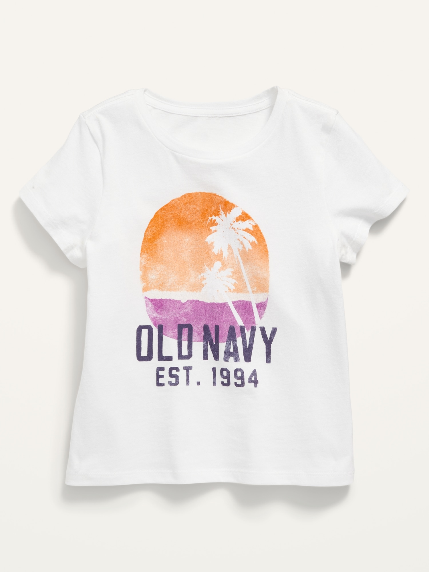 Old Navy Short-Sleeve Logo-Graphic T-Shirt for Girls white. 1