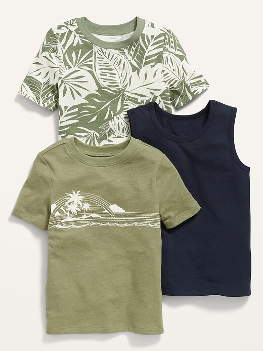 View large product image 1 of 1. 3-Pack T-Shirt and Tank Top for Toddler Boys