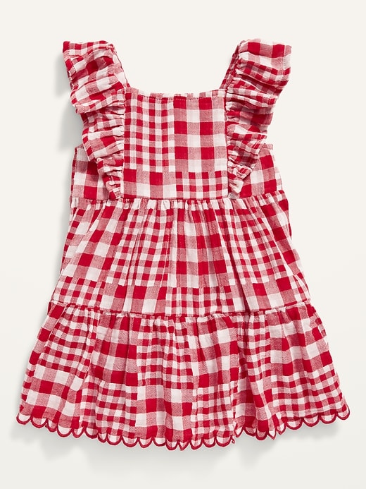 View large product image 1 of 4. Ruffle-Trim Tiered Gingham Dress for Baby