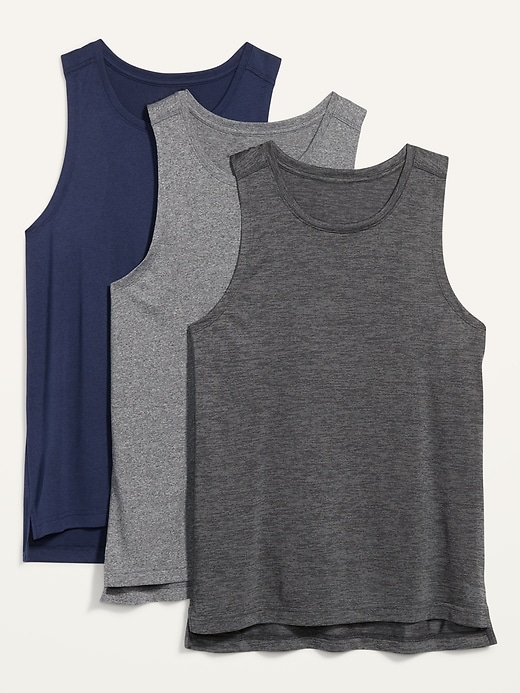 View large product image 1 of 3. Go-Dry Cool Odor-Control Core Tank Top 3-Pack