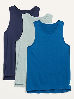 Go-Dry Rib-Knit Tank Tops 3-Pack for 