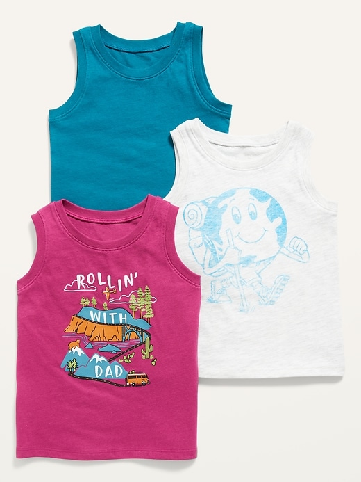 Old Navy Unisex Sleeveless T-Shirt 3-Pack for Toddler. 1