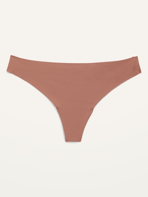 Soft-Knit No-Show Thong Underwear