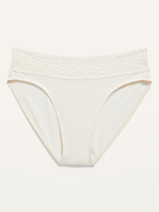 Old Navy - Mid-Rise Supima® Cotton-Blend Lace-Trimmed Bikini Underwear for  Women
