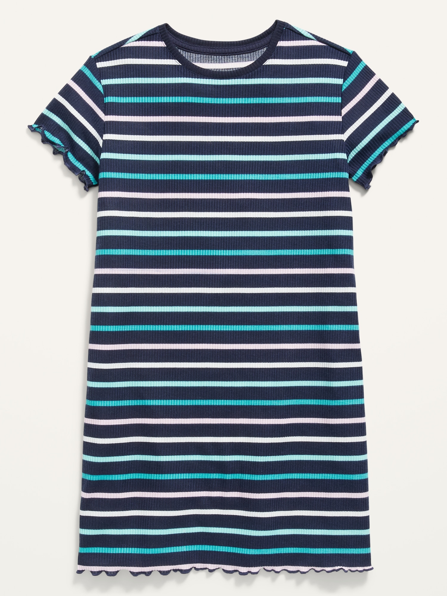 Old Navy Patterned Rib-Knit Short-Sleeve Nightgown for Girls multi. 1