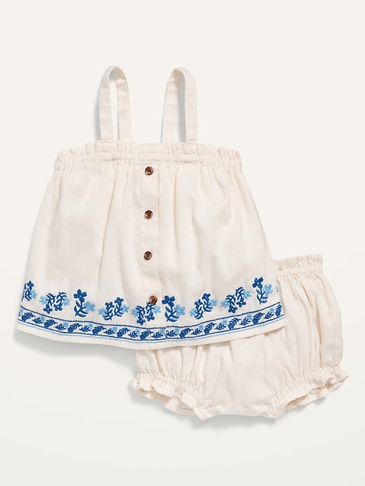 View large product image 1 of 3. Sleeveless Button-Front Top and Bloomers Set for Baby