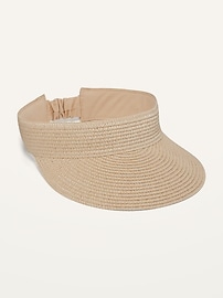 View large product image 3 of 3. Straw Visor Sun Hat for Women