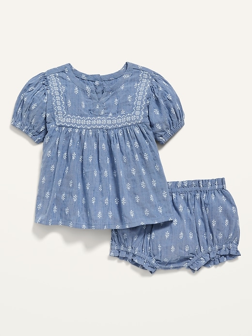 Short-Sleeve Matching Print Top and Bloomers Set for Baby | Old Navy