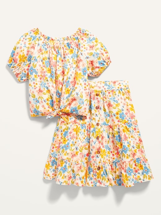 View large product image 1 of 2. Floral-Print Top & Midi Skirt Set for Toddler Girls