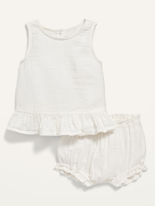 Sleeveless Button-Back Peplum Top and Bloomers Set for Baby | Old Navy
