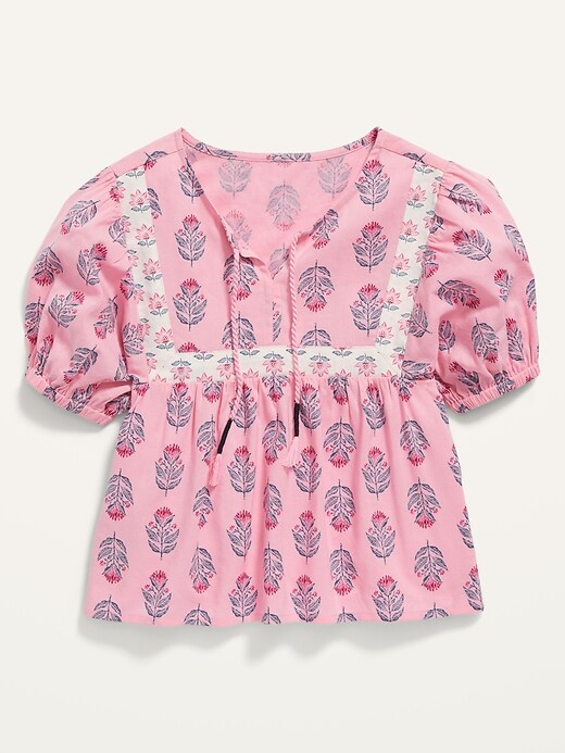 View large product image 2 of 4. Printed Puff-Sleeve Swing Top for Girls