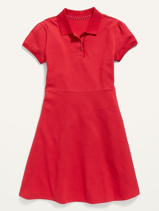 View large product image 2 of 3. School Uniform Pique Polo Dress for Girls