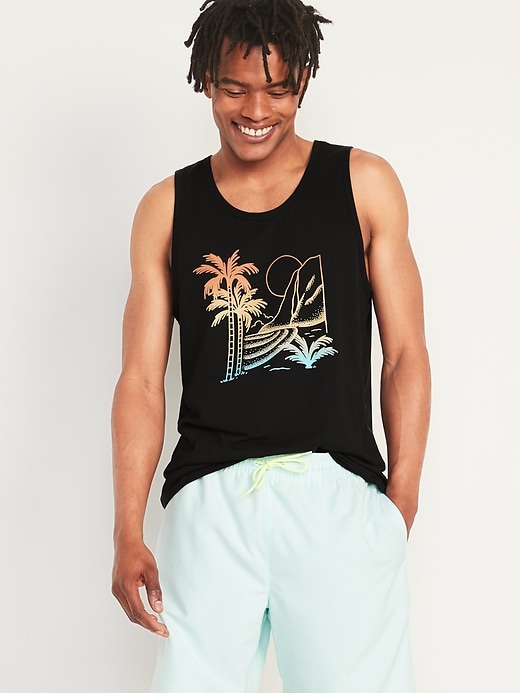 Image number 1 showing, Soft-Washed Graphic Tank Top
