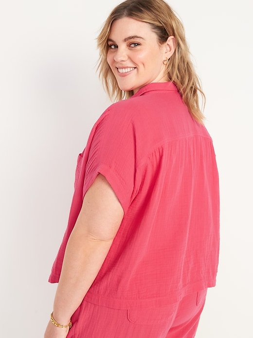 Image number 8 showing, Short-Sleeve Loose Shirt for Women